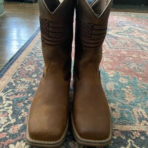 Ariat waterproof leather boots.